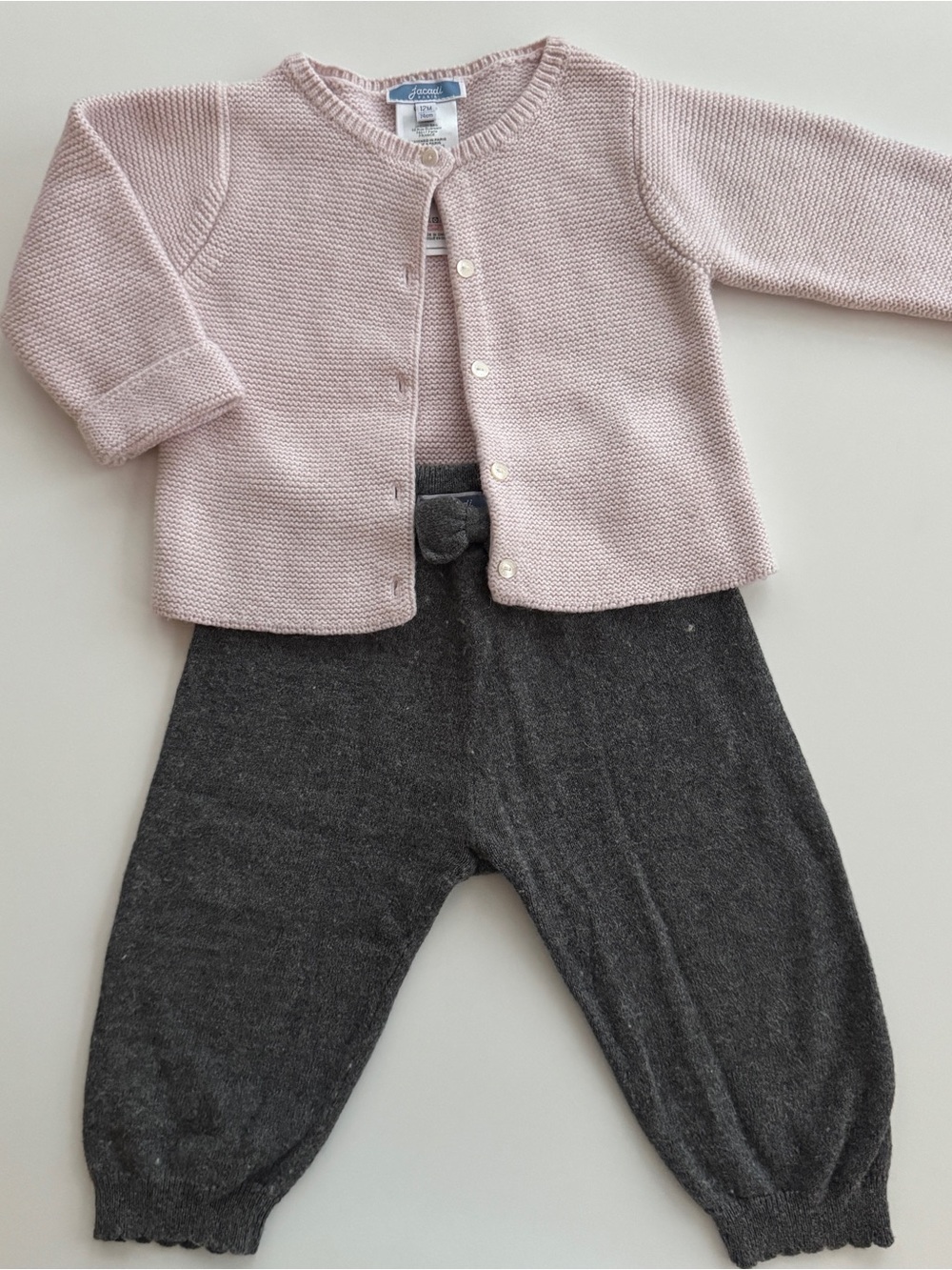 Jacadi Wool Blend Cardigan and Knit Pants 12M